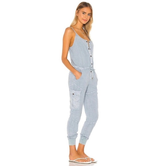 REVOLVE Young Fabulous and Broken Kaia Jumpsuit in Blue Stone Potassium Wash - Picture 1 of 8